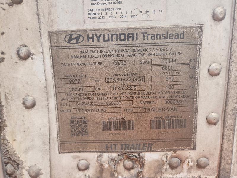 Aukcja sprzedaży 2017 Hyundai Translead Inc Trailers, vin: 3H3V532C7HT020036, numer aukcji: 46809766