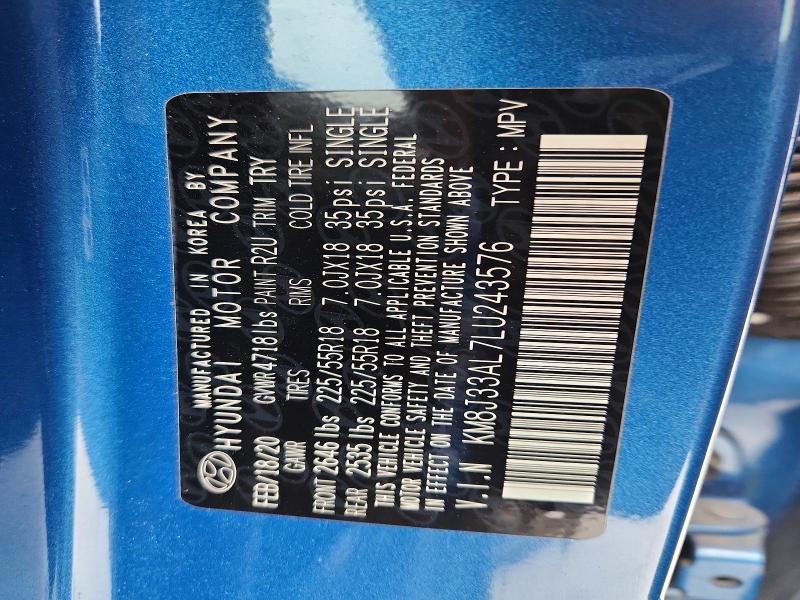 Продаж на аукціоні авто 2020 Hyundai Tucson, vin: KM8J33AL7LU243576, номер лоту: 51105546