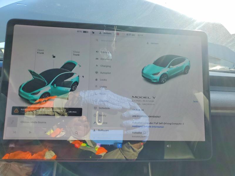 Aukcja sprzedaży 2021 Tesla Model Y, vin: 5YJYGDEEXMF095197, numer aukcji: 50998906