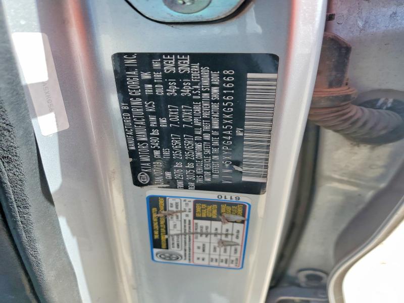 Aukcja sprzedaży 2019 Kia Sorento, vin: 5XYPG4A5XKG561668, numer aukcji: 51267916