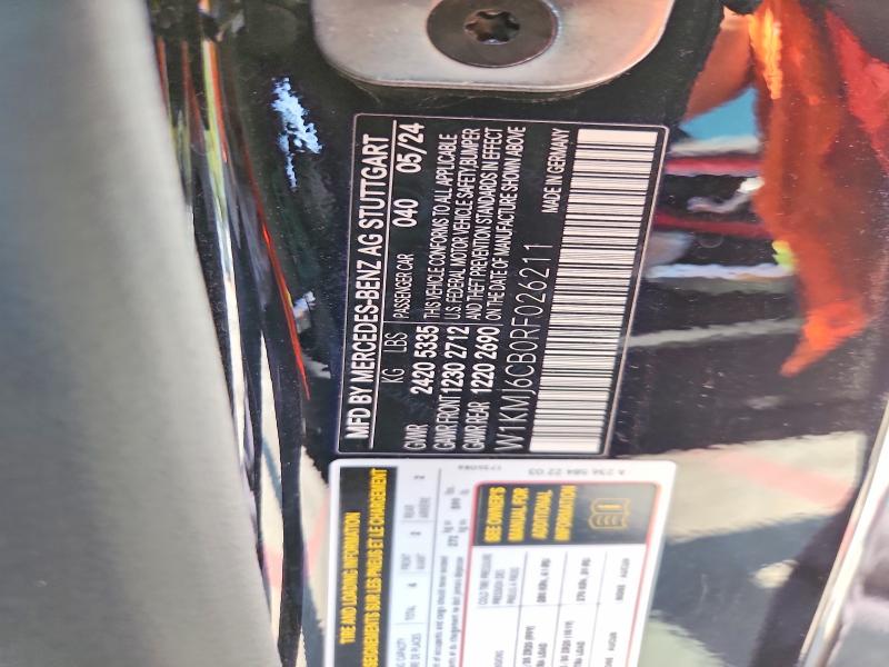 Aukcja sprzedaży 2024 Mercedes-benz Cle, vin: W1KMJ6CB0RF026211, numer aukcji: 51901676
