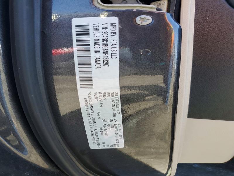 50404066 :رقم المزاد ، 2C4RC1BG8NR138297 vin ، 2022 Chrysler Pacifica مزاد بيع