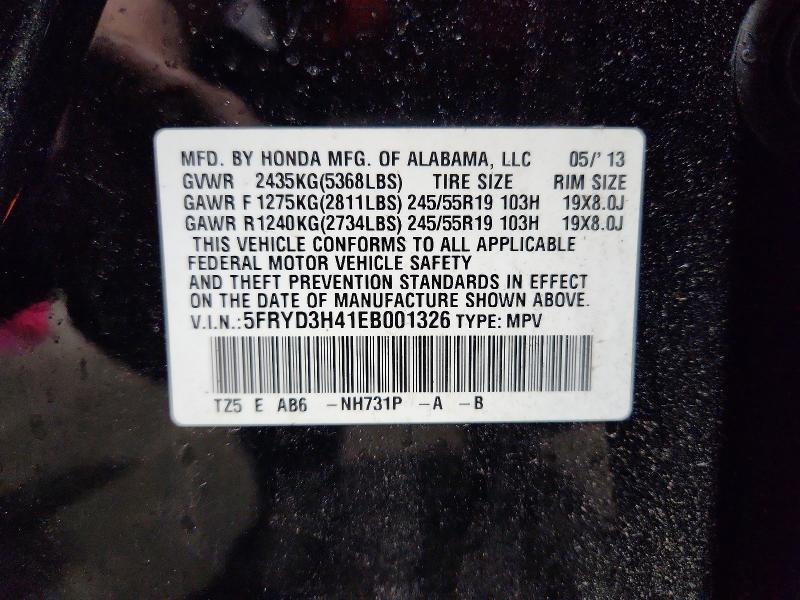49588916 :رقم المزاد ، 5FRYD3H41EB001326 vin ، 2014 Acura Mdx مزاد بيع