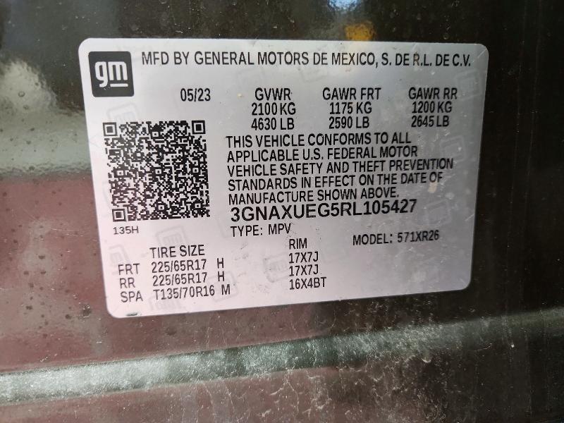 2024 Chevrolet Equinox მანქანა იყიდება აუქციონზე, vin: 3GNAXUEG5RL105427, აუქციონის ნომერი: 50956836