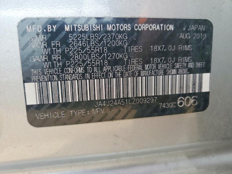 Продаж на аукціоні авто 2020 Mitsubishi Outlander, vin: JA4J24A51LZ009297, номер лоту: 50634206