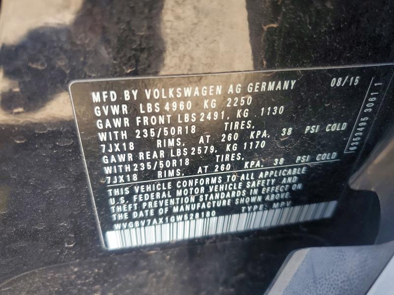 Aukcja sprzedaży 2016 Volkswagen Tiguan, vin: WVGBV7AX1GW528180, numer aukcji: 50179276