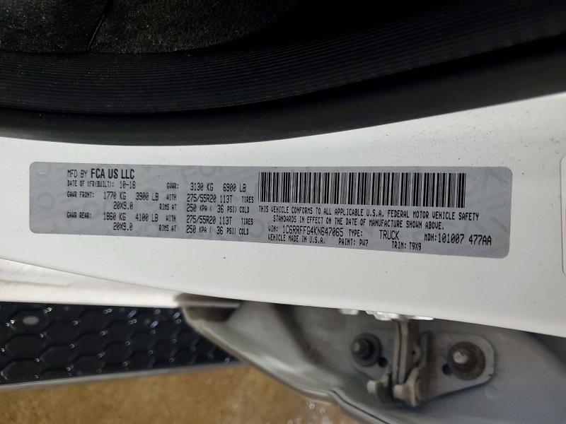51618066 :رقم المزاد ، 1C6RRFFG4KN647065 vin ، 2019 Ram 1500 مزاد بيع