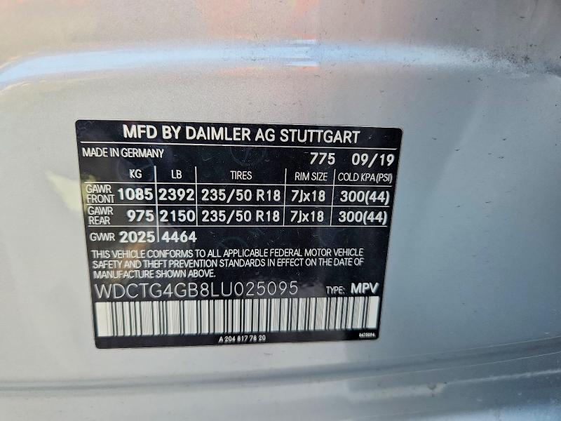 Продаж на аукціоні авто 2020 Mercedes-benz Gla, vin: WDCTG4GB8LU025095, номер лоту: 48386756