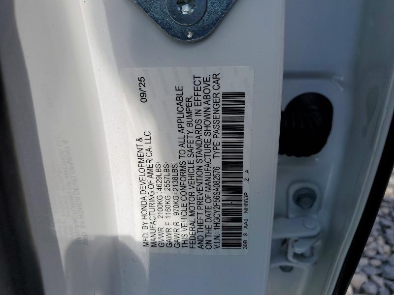 Продаж на аукціоні авто 2025 Honda Accord, vin: 1HGCY2F56SA082576, номер лоту: 48716706