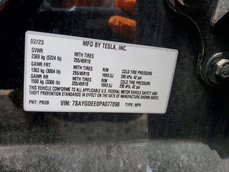Aukcja sprzedaży 2023 Tesla Model Y, vin: 7SAYGDEE0PA077098, numer aukcji: 50191716
