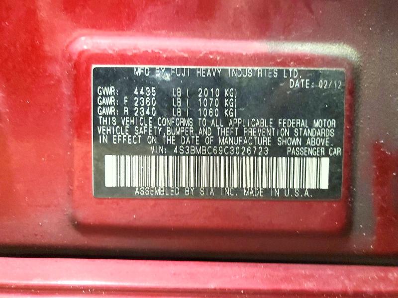 Продаж на аукціоні авто 2012 Subaru Legacy, vin: 4S3BMBC69C3026723, номер лоту: 47329926