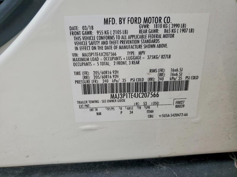 Продажа на аукционе авто 2018 Ford Ecosport, vin: MAJ3P1TE4JC207566, номер лота: 48359816