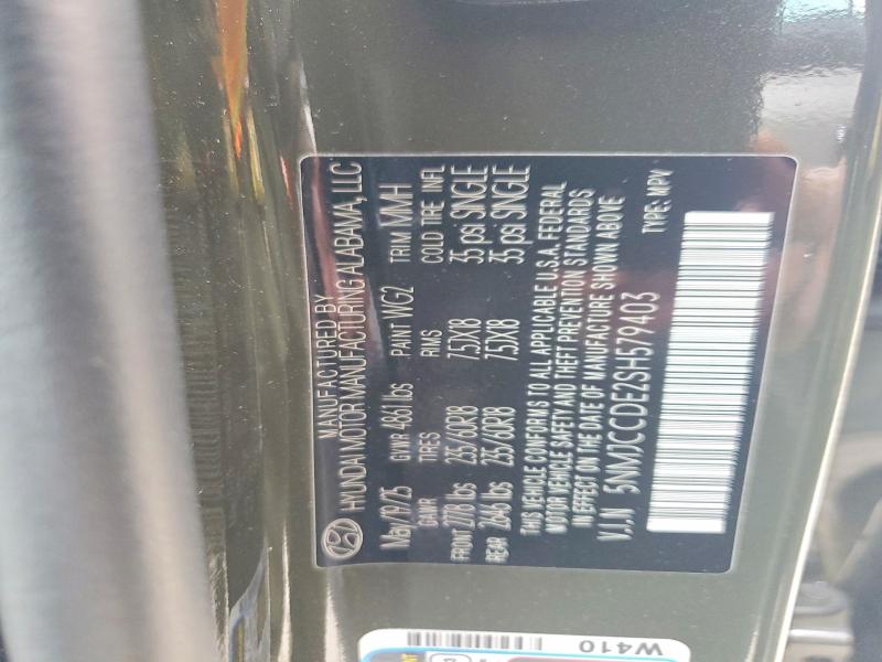 50423396 :رقم المزاد ، 5NMJCCDE2SH579403 vin ، 2025 Hyundai Tucson مزاد بيع