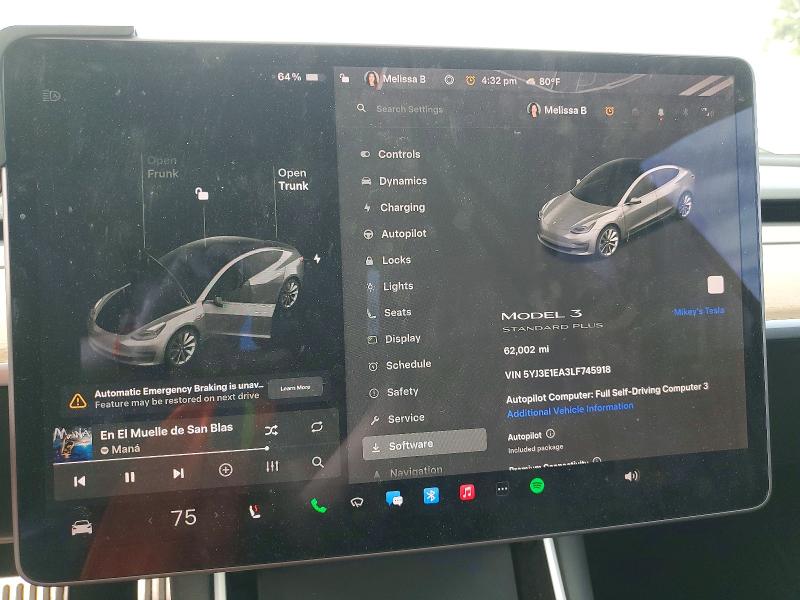 48829586 :رقم المزاد ، 5YJ3E1EA3LF745918 vin ، 2020 Tesla Model 3 مزاد بيع