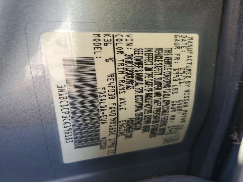 Aukcja sprzedaży 2012 Nissan Versa, vin: 3N1BC1CP3CK198183, numer aukcji: 50088336