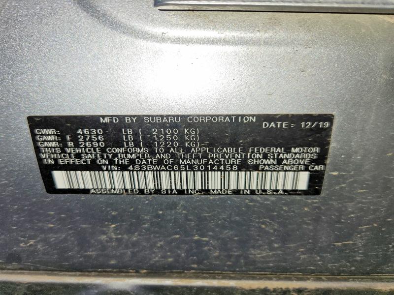 Aukcja sprzedaży 2020 Subaru Legacy, vin: 4S3BWAC65L3014458, numer aukcji: 48361656
