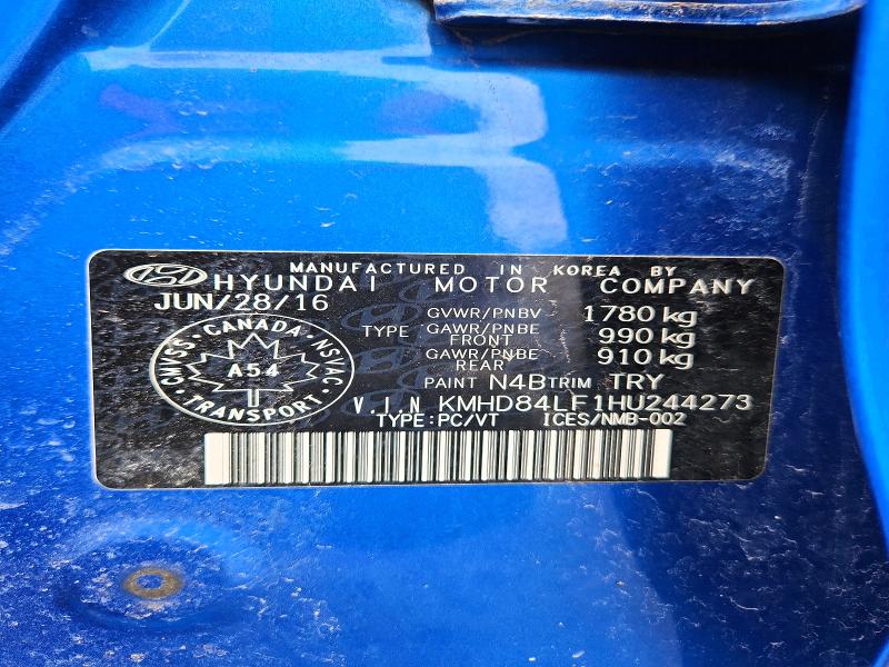Продаж на аукціоні авто 2017 Hyundai Elantra, vin: KMHD84LF1HU244273, номер лоту: 48046506