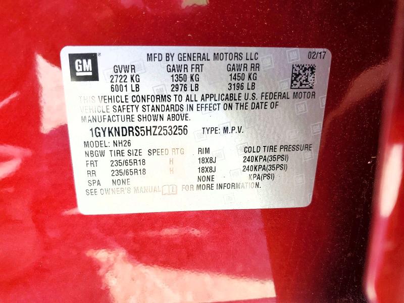 Продажа на аукционе авто 2017 Cadillac Xt5, vin: 1GYKNDRS5HZ253256, номер лота: 50592576
