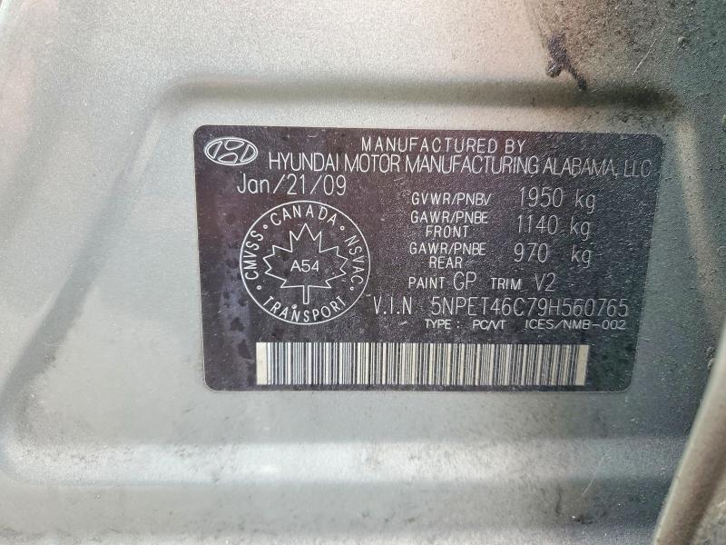 Aukcja sprzedaży 2009 Hyundai Sonata, vin: 5NPET46C79H560765, numer aukcji: 45659836
