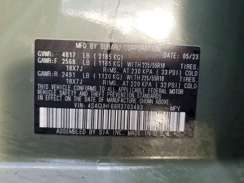50158586 :رقم المزاد ، 4S4GUHF66R3703493 vin ، 2024 Subaru Crosstrek مزاد بيع