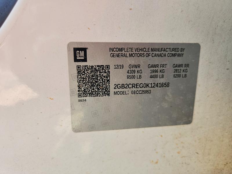 2019 Chev Silverado მანქანა იყიდება აუქციონზე, vin: 2GB2CREG0K1241658, აუქციონის ნომერი: 48876826
