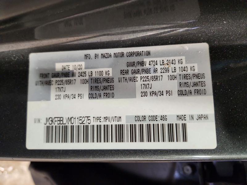 Aukcja sprzedaży 2021 Mazda Cx-5, vin: JM3KFBBLXM0115275, numer aukcji: 49812366
