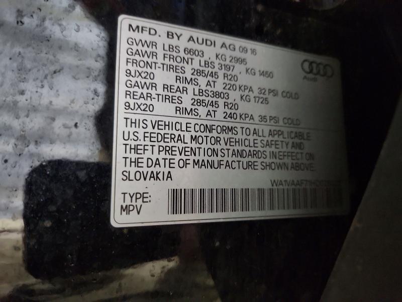 Продажа на аукционе авто 2017 Audi Q7, vin: WA1VAAF71HD028322, номер лота: 73942355