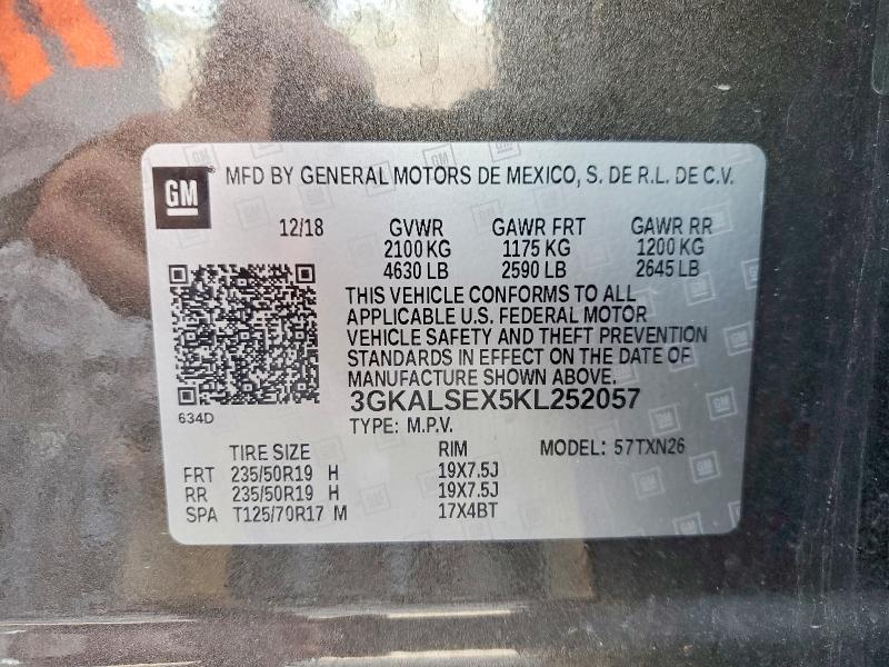Aukcja sprzedaży 2019 Gmc Terrain, vin: 3GKALSEX5KL252057, numer aukcji: 49856876