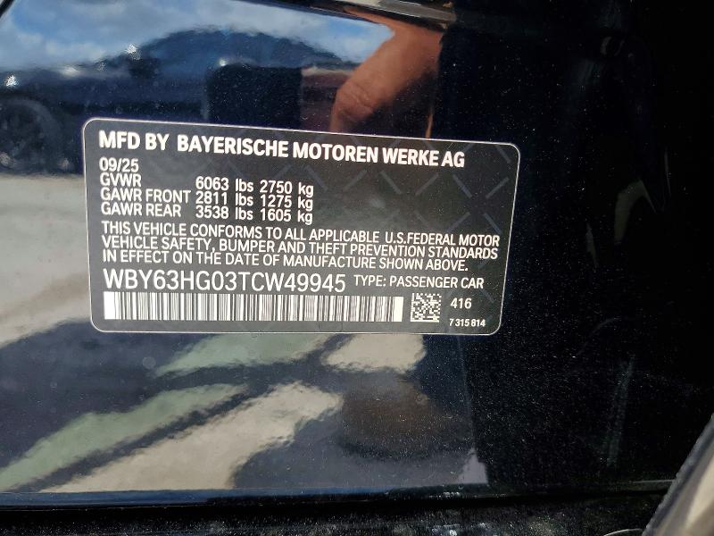 Aukcja sprzedaży 2026 Bmw I5, vin: WBY63HG03TCW49945, numer aukcji: 51076726