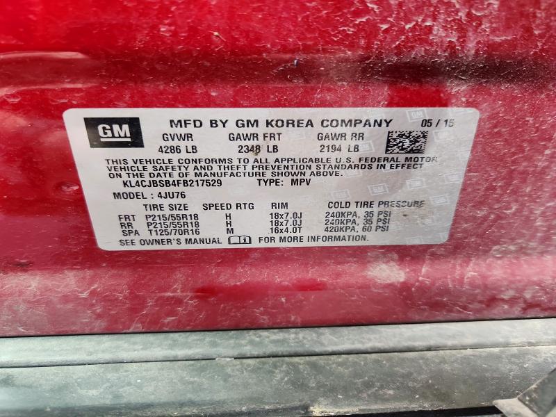 Продаж на аукціоні авто 2015 Buick Encore, vin: KL4CJBSB4FB217529, номер лоту: 50712436