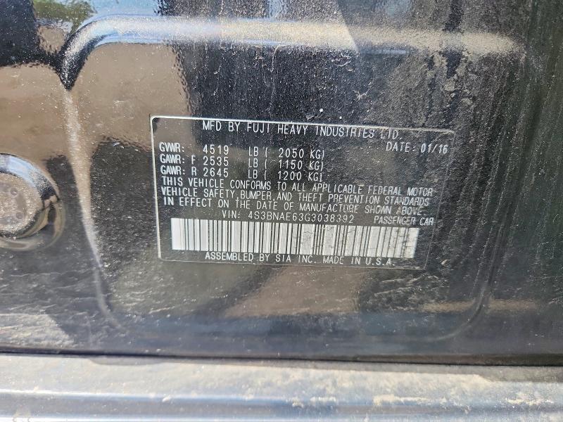 2016 Subaru Legacy მანქანა იყიდება აუქციონზე, vin: 4S3BNAE63G3038392, აუქციონის ნომერი: 45702526