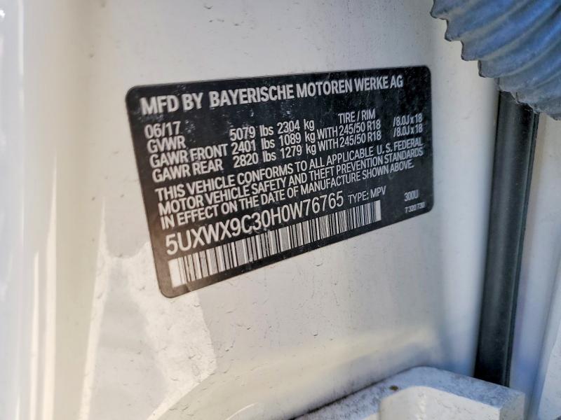 2017 Bmw X3 მანქანა იყიდება აუქციონზე, vin: 5UXWX9C30H0W76765, აუქციონის ნომერი: 48414506