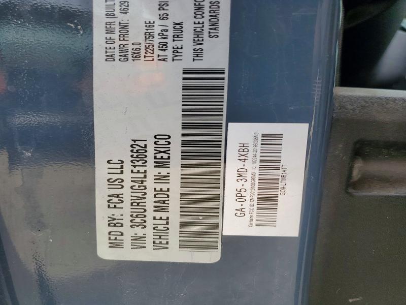 Продаж на аукціоні авто 2020 Ram Promaster 1500, vin: 3C6URVJG4LE136621, номер лоту: 55084526