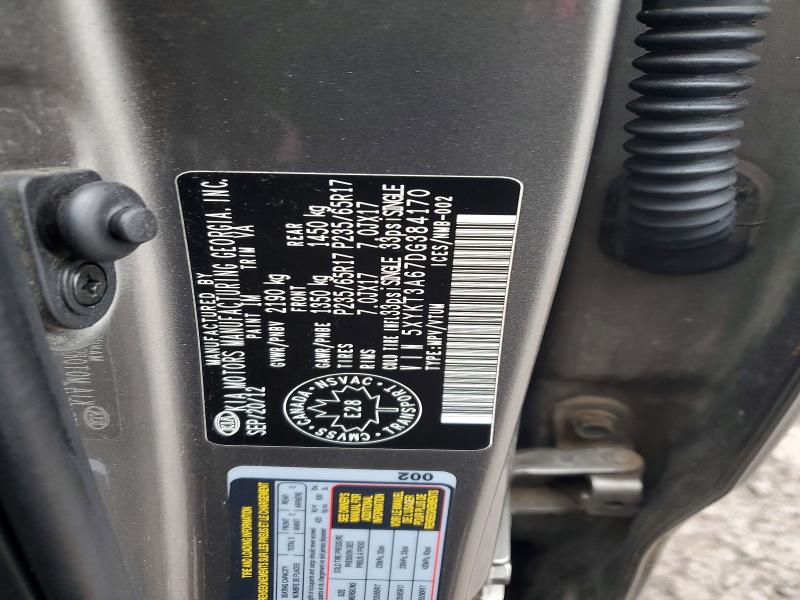 50229206 :رقم المزاد ، 5XYKT3A67DG384170 vin ، 2013 Kia Sorento مزاد بيع