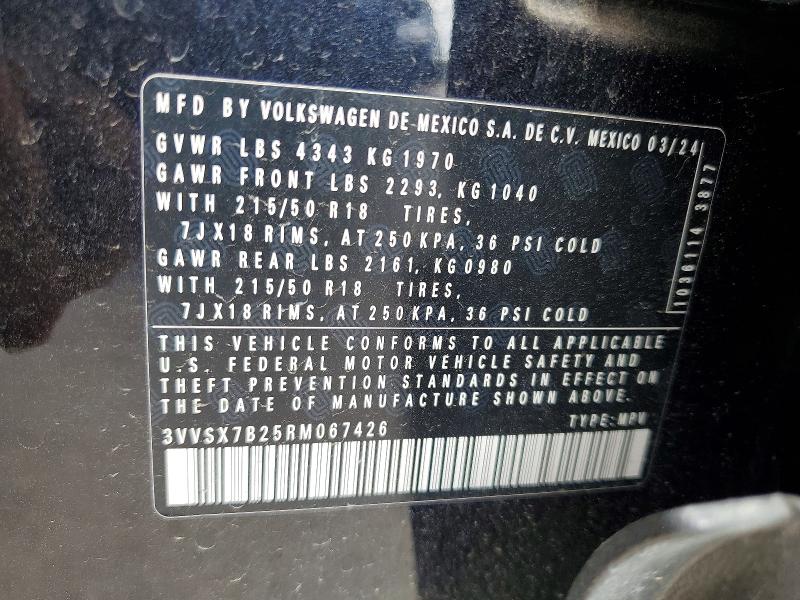 Продажа на аукционе авто 2024 Volkswagen Taos, vin: 3VVSX7B25RM067426, номер лота: 49503966