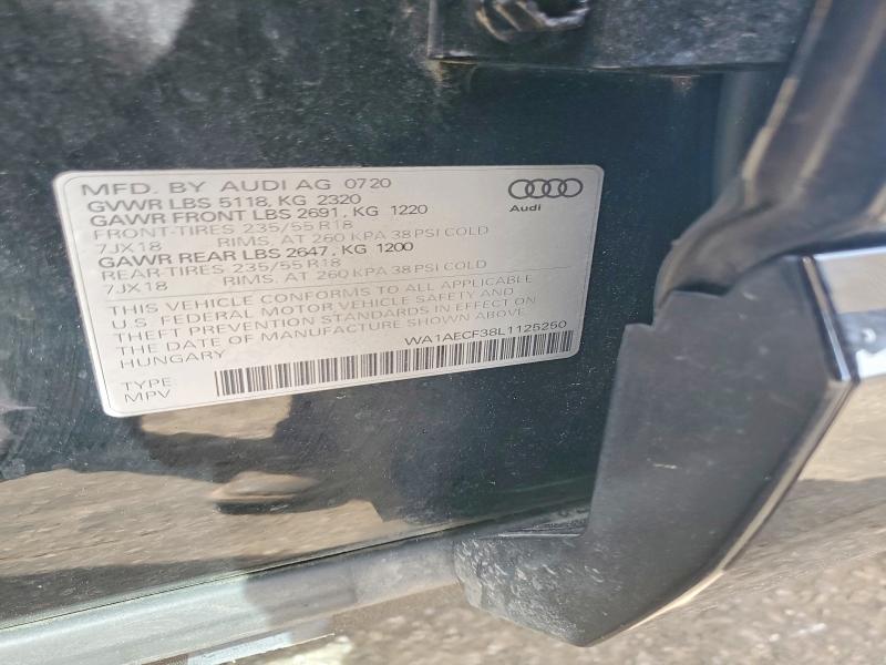 49773676 :رقم المزاد ، WA1AECF38L1125250 vin ، 2020 Audi Q3 مزاد بيع