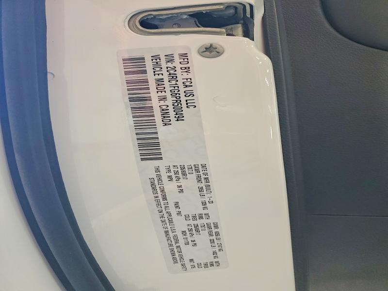 Продажа на аукционе авто 2023 Chrysler Pacifica, vin: 2C4RC1FG6PR500494, номер лота: 50165496