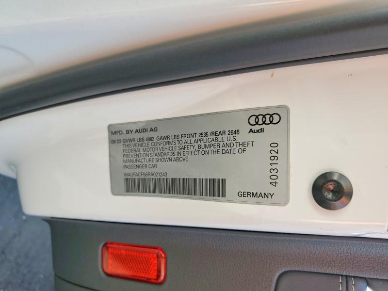 48697586 :رقم المزاد ، WAUFACF58RA021243 vin ، 2024 Audi A5 مزاد بيع