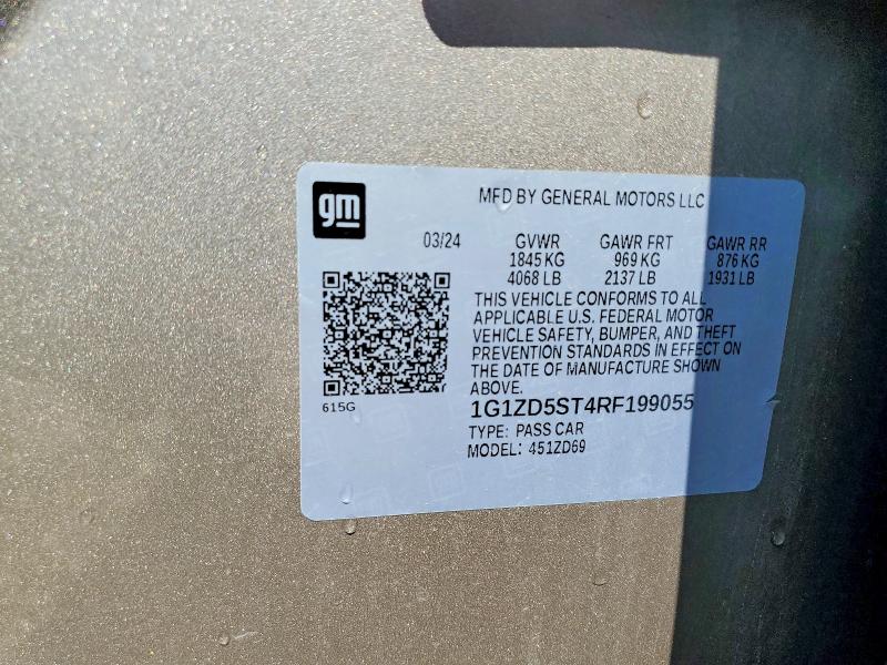 2024 Chevrolet Malibu მანქანა იყიდება აუქციონზე, vin: 1G1ZD5ST4RF199055, აუქციონის ნომერი: 50522356