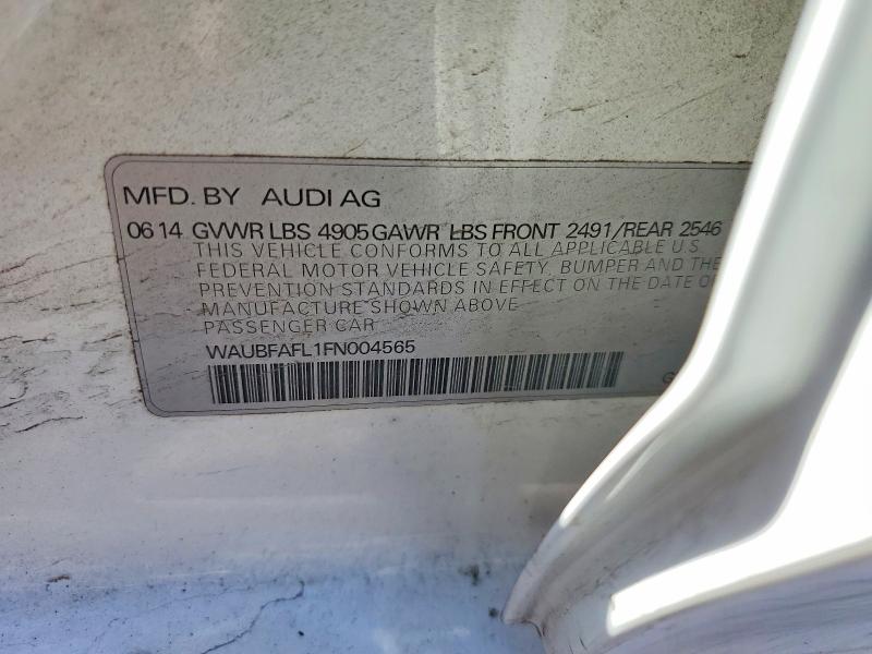Продажа на аукционе авто 2015 Audi A4, vin: WAUBFAFL1FN004565, номер лота: 49801586