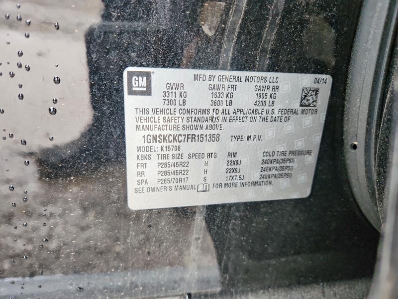 Продажа на аукционе авто 2015 Chevrolet Tahoe, vin: 1GNSKCKC7FR151358, номер лота: 50082346