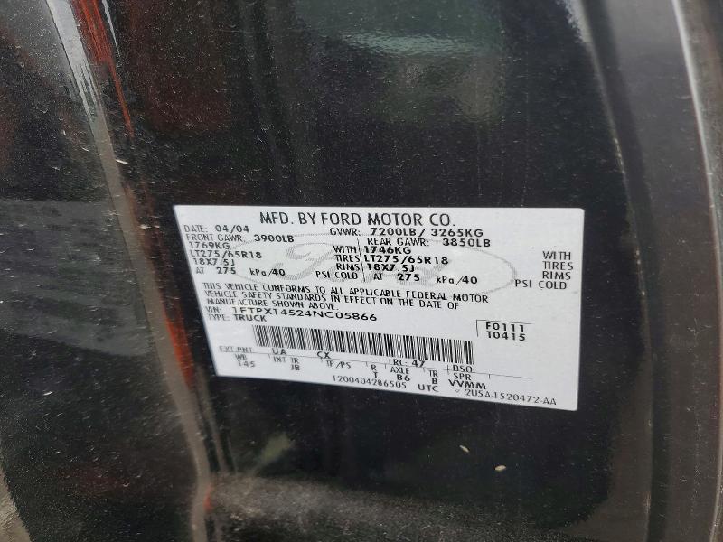 Продажа на аукционе авто 2004 Ford F150, vin: 1FTPX14524NC05866, номер лота: 49239656
