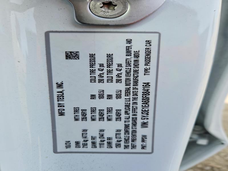 Aukcja sprzedaży 2025 Tesla Model 3, vin: 5YJ3E1EA6SF884164, numer aukcji: 48799346