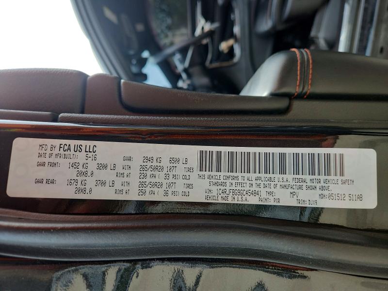 51400606 :رقم المزاد ، 1C4RJFBG9GC454841 vin ، 2016 Jeep Grand Cherokee مزاد بيع