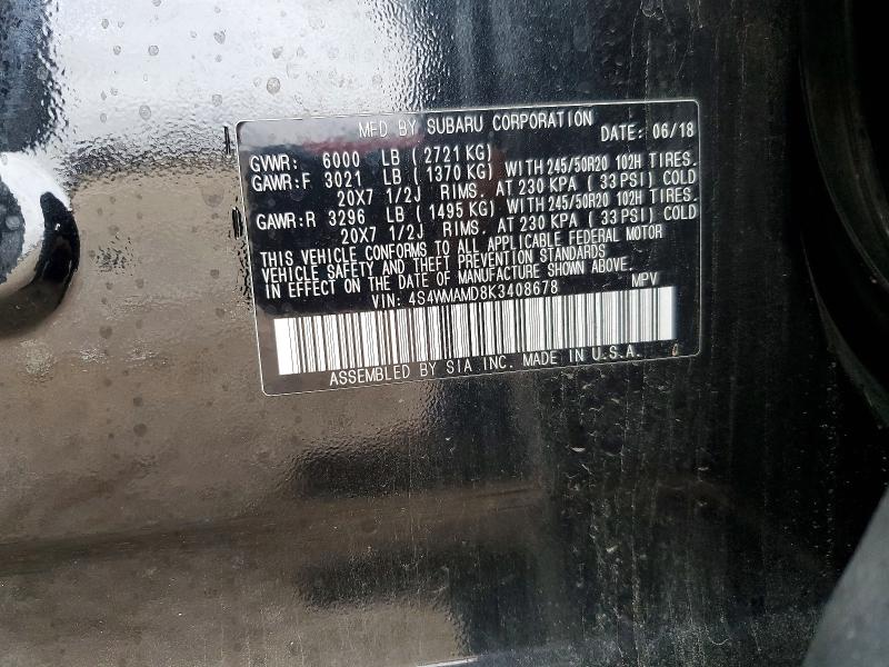 Продаж на аукціоні авто 2019 Subaru Ascent, vin: 4S4WMAMD8K3408678, номер лоту: 47315286