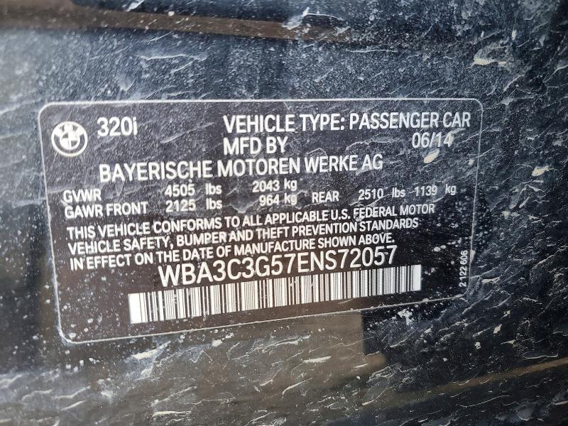 Продажа на аукционе авто 2014 Bmw 320, vin: WBA3C3G57ENS72057, номер лота: 50280146