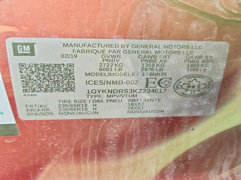 Продажа на аукционе авто 2019 Cadillac Xt5, vin: 1GYKNDRS3KZ234017, номер лота: 48535056