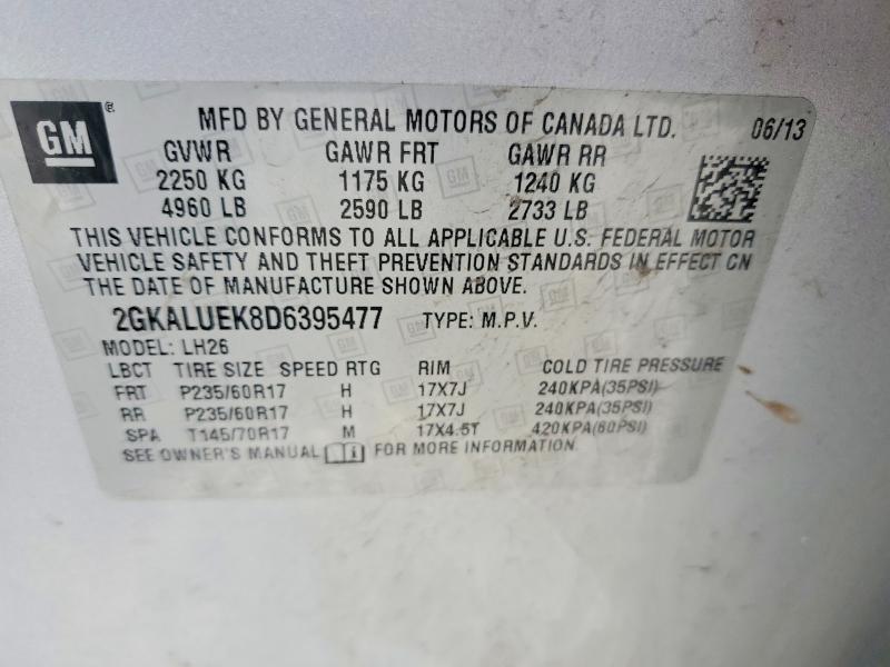 48323526 :رقم المزاد ، 2GKALUEK8D6395477 vin ، 2013 Gmc Terrain مزاد بيع