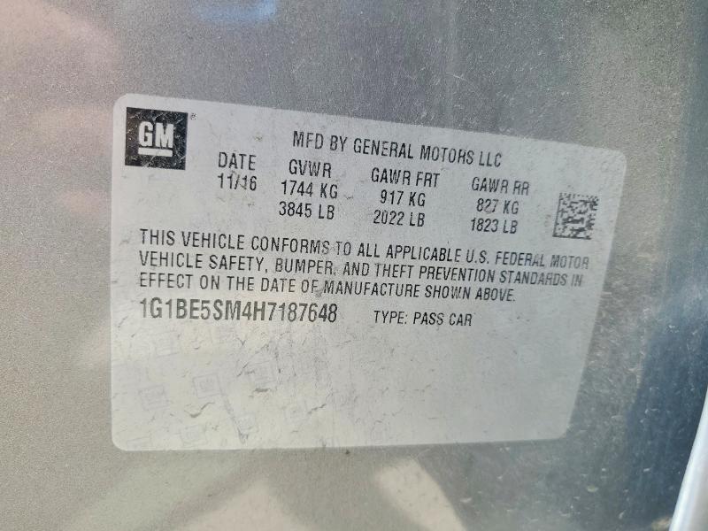 Aukcja sprzedaży 2017 Chevrolet Cruze, vin: 1G1BE5SM4H7187648, numer aukcji: 49601896