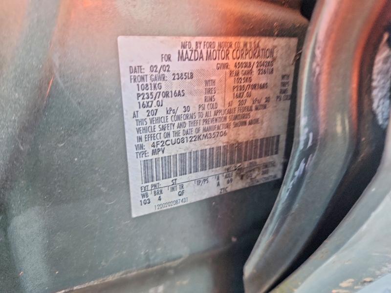 Aukcja sprzedaży 2002 Mazda Tribute, vin: 4F2CU08122KM35706, numer aukcji: 48651516